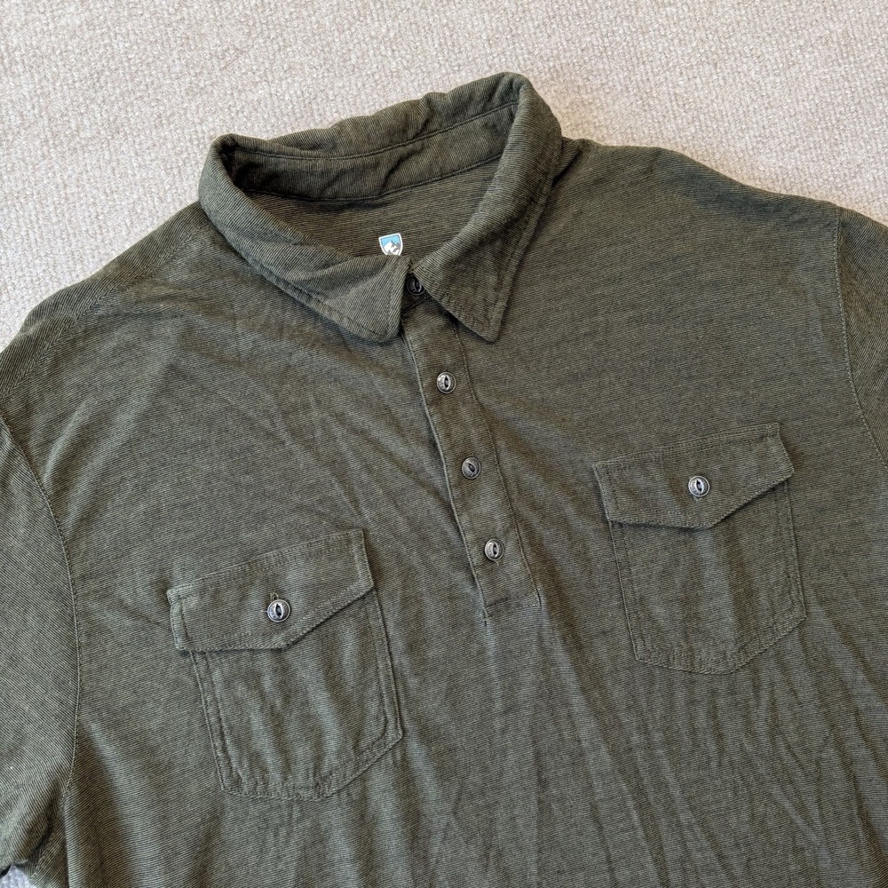 Kuhl Men's XL Army Green Short Sleeve Engineered Outdoor Hiking Shirt